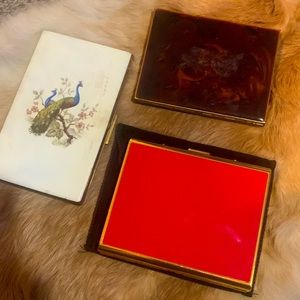 3 vintage cigarette cases one includes a case
